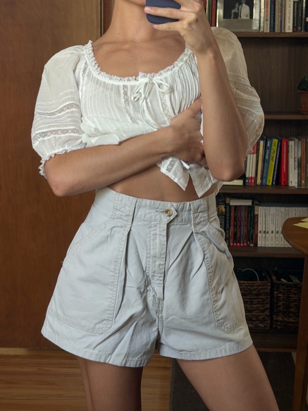 Eddie Bauer Tailored High-Waist Shorts in Light Taupe